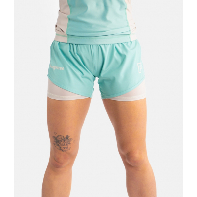 Progress Jiu Jitsu Academy+ Women Hybrid Shorts Mint Celeste-Bianco