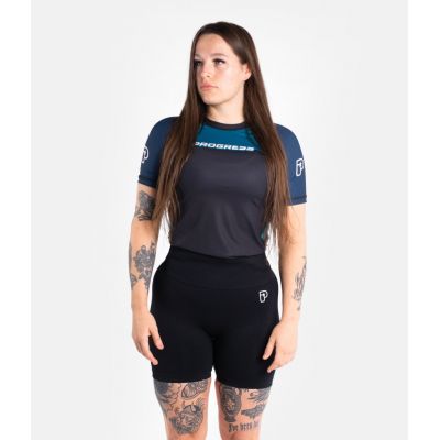 Progress Jiu Jitsu Ladies Sugar Skull Rashguard Negro-Azul