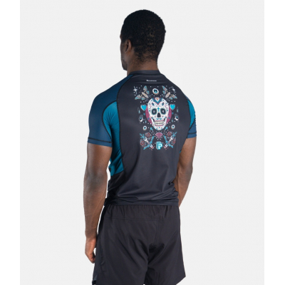 Progress Jiu Jitsu Sugar Skull Rashguard Fekete-Kék