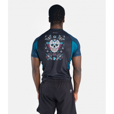 Progress Jiu Jitsu Sugar Skull Rashguard Fekete-Kék