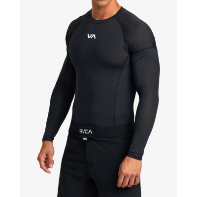 RVCA VA Sport  Compression LS Negro-Blanco