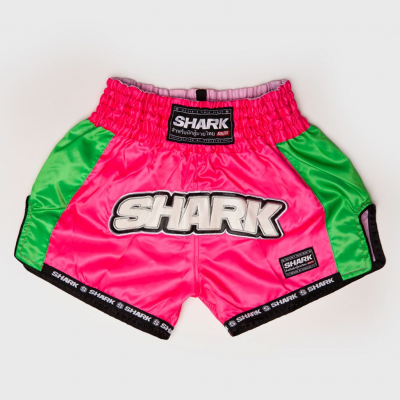 Shark Boxing Rainbow Short Muay Thai Rosa-Grün