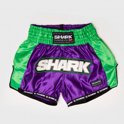 Shark Boxing Rainbow Short Muay Thai Lila-Zöld