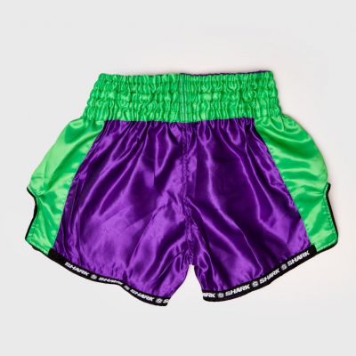 Shark Boxing Rainbow Short Muay Thai Lila-Zöld