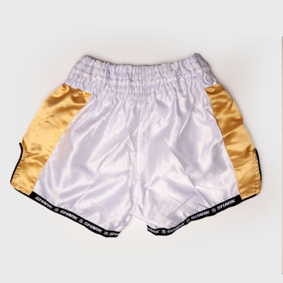 Shark Boxing Rainbow Short Muay Thai Blanco-Oro