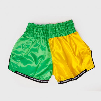 Shark Boxing Rainbow Short Muay Thai Gelb-Grün