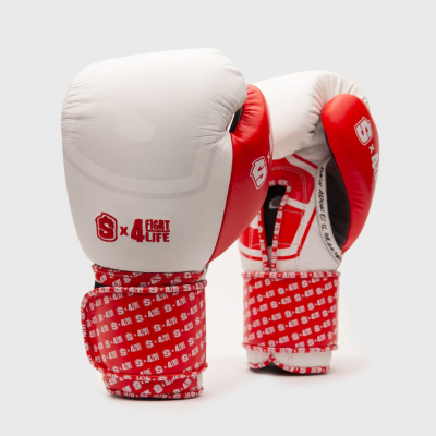 Shark Boxing X Fight4Life Boxing Glove Bianco-Rosso