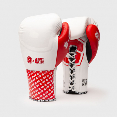 Shark Boxing X 4Life Lace Boxing Glove Fehèr-Piros