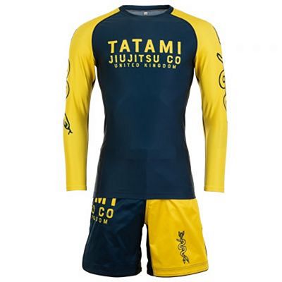 Tatami Supply Co Navy Grappling Shorts Navy Blue-Yellow