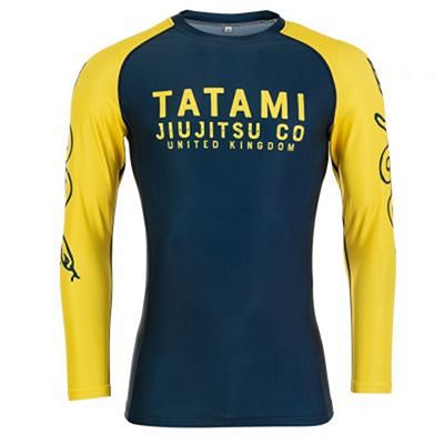 Tatami Supply Co Navy LS Rash Guard Navy Blue-Yellow