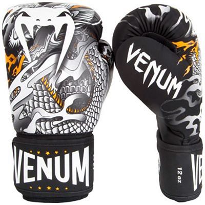 Venum Dragons Flight Boxing Gloves Black-White