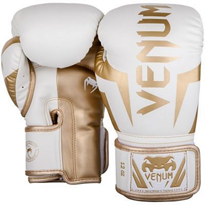 Venum Elite Boxing Gloves White-Gold