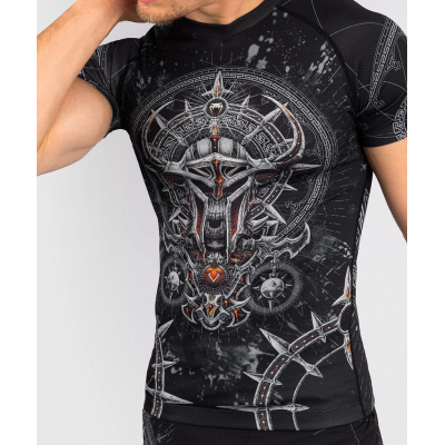 Venum Gladiator 5.0 Mens Short Sleeve Rashguard Nero-Grigio