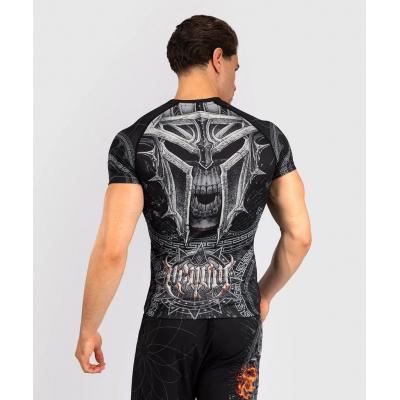 Venum Gladiator 5.0 Mens Short Sleeve Rashguard Nero-Grigio