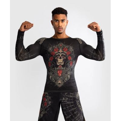 Venum Santa Muerte 5.0 Mens Long Sleeve Rashguard Fekete-Arany