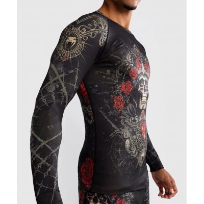 Venum Santa Muerte 5.0 Mens Long Sleeve Rashguard Fekete-Arany