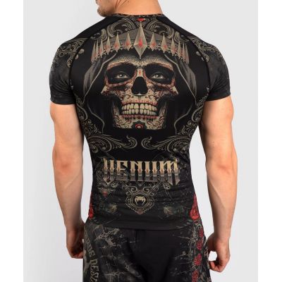 Venum Santa Muerte 5.0 Mens Short Sleeve Rashguard Fekete