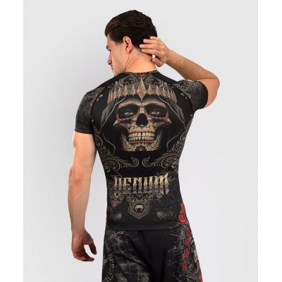 Venum Santa Muerte 5.0 Mens Short Sleeve Rashguard Preto