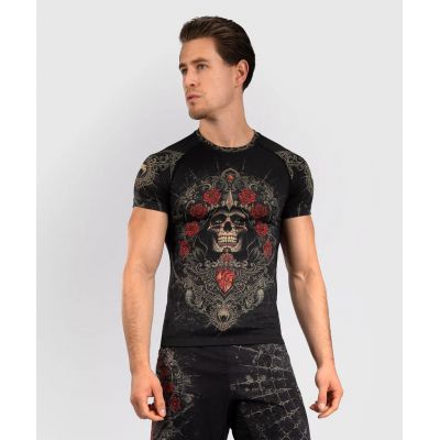 Venum Santa Muerte 5.0 Mens Short Sleeve Rashguard Preto