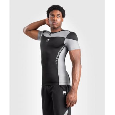 Venum Tempest Mens Short Sleeve Rashguard Nero-Grigio