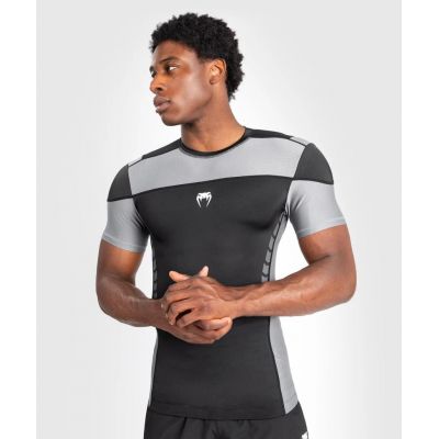 Venum Tempest Mens Short Sleeve Rashguard Schwarz-Grau