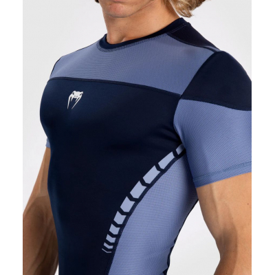 Venum Tempest Mens Short Sleeve Rashguard Azul Marinho-Azul