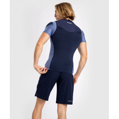 Venum Tempest Mens Short Sleeve Rashguard Bleu Marine-Bleu