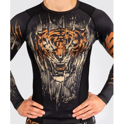 Venum Tiger Mens Long Sleeve Rashguard Noir