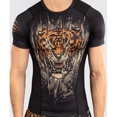 Venum Tiger Mens Short Sleeve Rashguard Nero