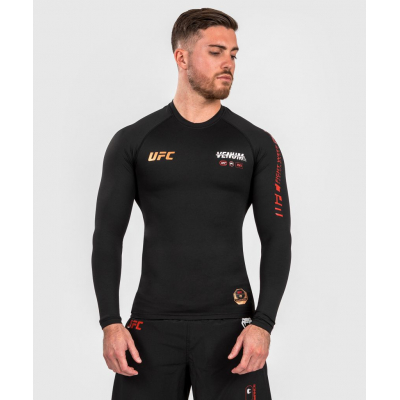 Venum UFC Adrenaline Fight Week Men Performance L/S Rashguard Negro-Rojo