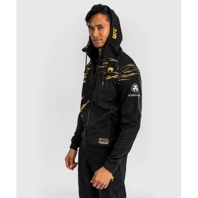 Venum UFC Fusion Authentic Fight Night Mens Walkout Hoodie Champion Negro-Oro