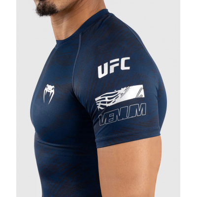 Venum UFC Fusion Fight Week Mens Performance Short Sleeve Rashguard Blu