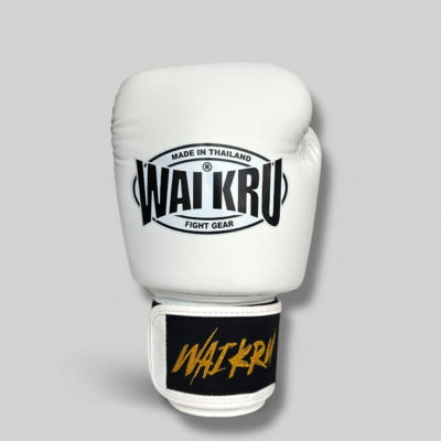 Wai Kru Muay Thai Gloves Semi Leather BG-2 Branco