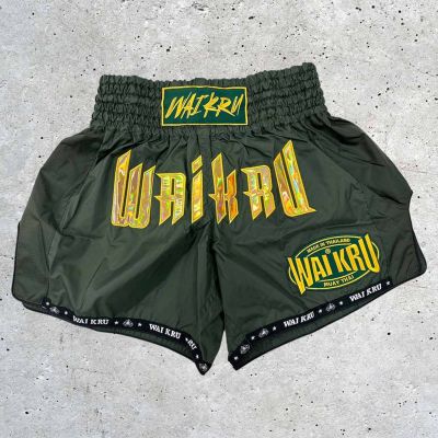 Wai Kru Muay Thai Shorts MT-3 Verde-Amarelo