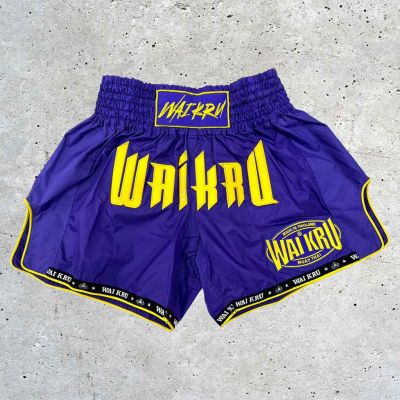 Wai Kru Muay Thai Shorts MT-4 Roxo-Amarelo