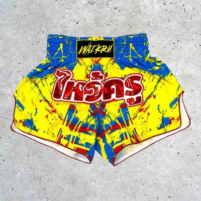 Wai Kru Muay Thai Shorts SUB-4 Amarillo-Azul