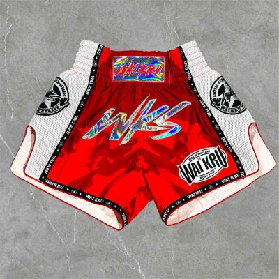 Wai Kru Muay Thai Shorts SUB-11 Vermelho-Branco