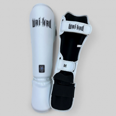 Wai Kru Shinguard Semi Leather DVSG-2 Blanco