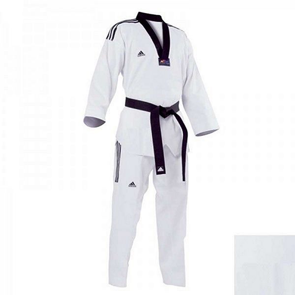 en caso Colega sueño adidas Dobok Taekwondo Grand Master Blanco Cuello Negro