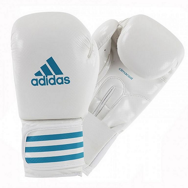 blue adidas boxing gloves