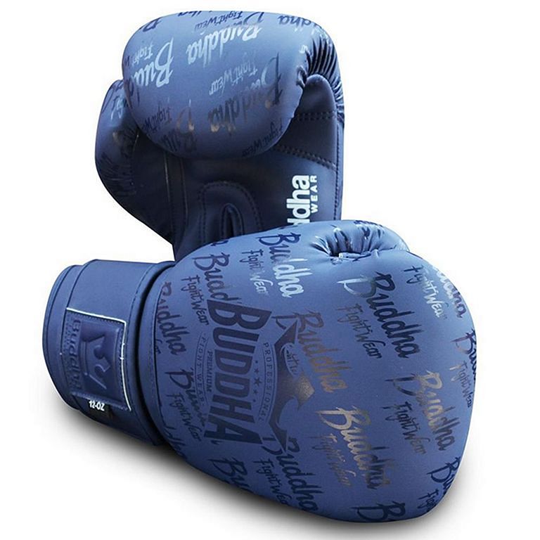 Buddha Guantes De Boxeo Muay Thai Kick Boxing Top Premium Azul Marino