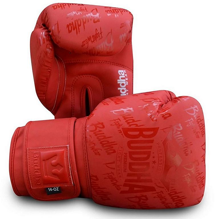Buddha Guantes De Boxeo Muay Thai Kick Boxing Top Premium Rojo