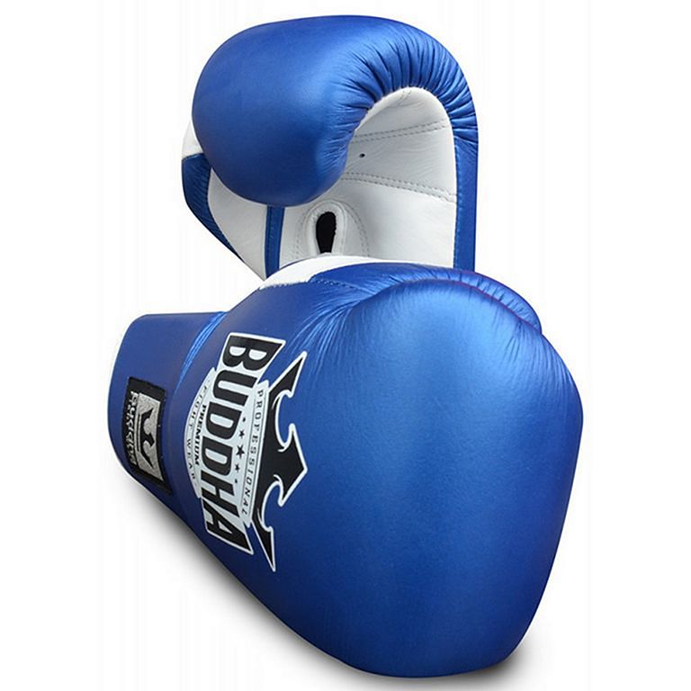 Guantes Competición Profesional Piel Azules – Buddha Fight Wear