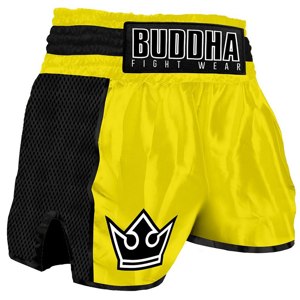 Buddha Muay Thai Short Retro Premium Jaune