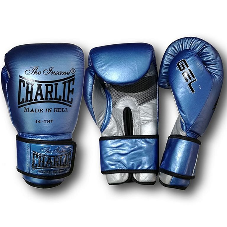 Charlie Boxing Gel Boxing Gloves Metallic Blau