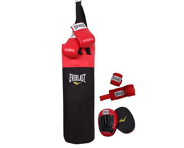 Everlast Heavy Bag Boxing Training Kit 70 Lb Punching Bag Gloves Hand ...