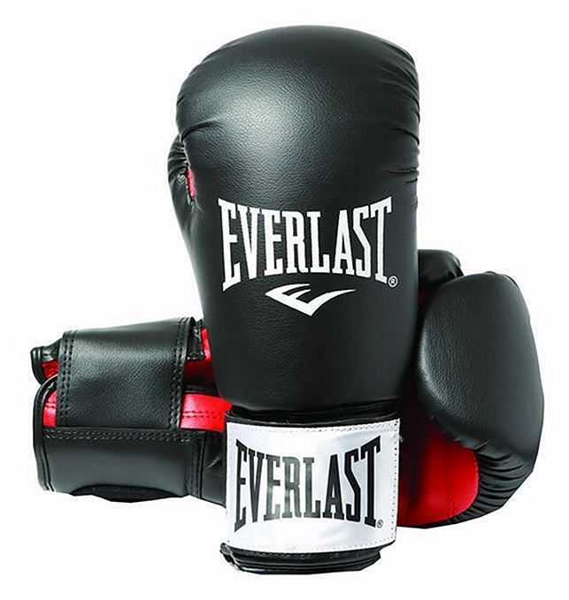 Everlast Leather Boxing Gloves Fighter Schwarz-Rot