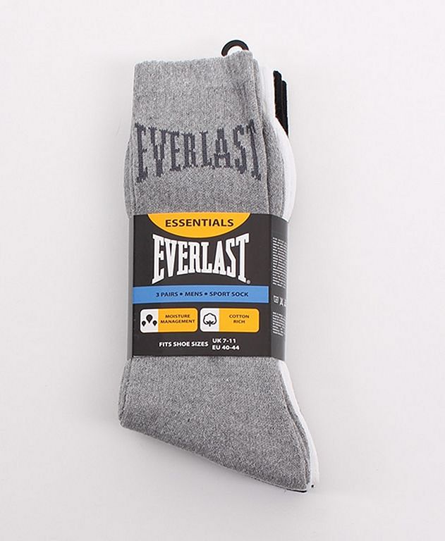Everlast Mens 3 Pack Sport Socks Assorted