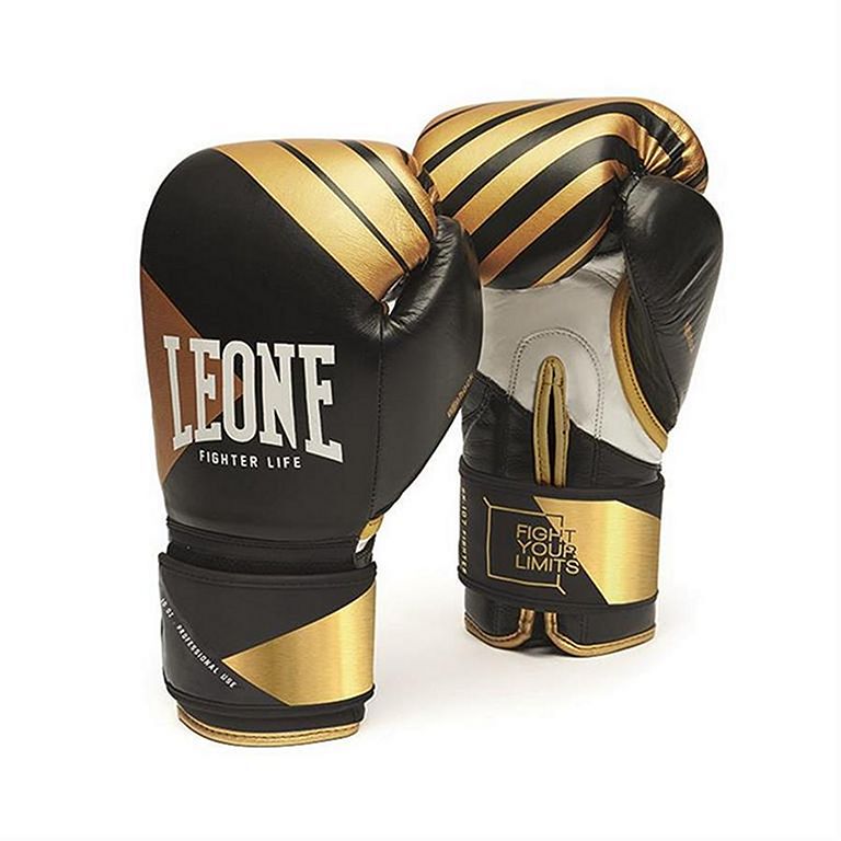 Leone 1947 Boxing Premium Fighter Gloves Schwarz-Gold