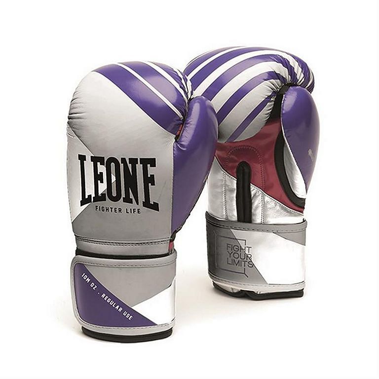 Leone 1947 Guantes Boxeo Mujer Fighter Life Gris-Morado